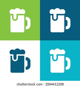 Beer Flat four color minimal icon set