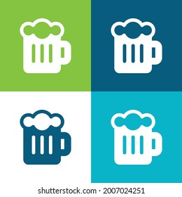 Beer Flat four color minimal icon set