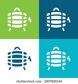 Beer Flat four color minimal icon set