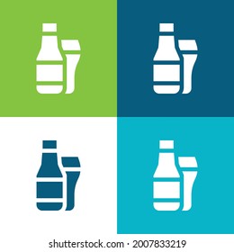 Beer Flat four color minimal icon set