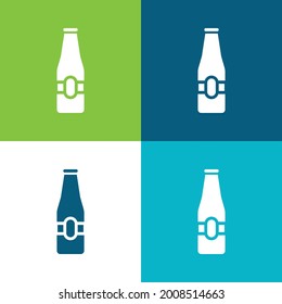Beer Flat four color minimal icon set