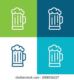 Bier Flat vier Farbe minimale Icon Set