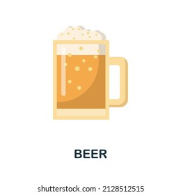 Beer flat icon. Colored element sign from drinks collection. Flat Beer icon sign for web design, infographics and more.