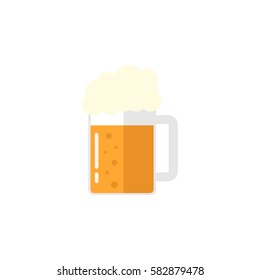 Beer flat icon, food & drink elements, alcohol drink sign, a colorful solid pattern on a white background, eps 10.