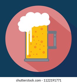 Beer flat icon with long shadow