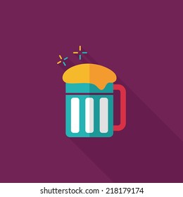 beer flat icon with long shadow