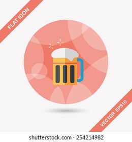 beer flat icon with long shadow
