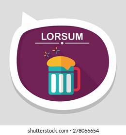 beer flat icon with long shadow
