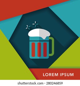 beer flat icon with long shadow