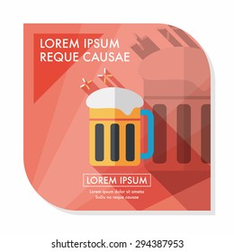 beer flat icon with long shadow