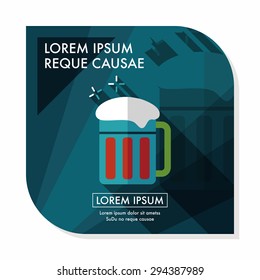 beer flat icon with long shadow