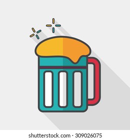 beer flat icon with long shadow