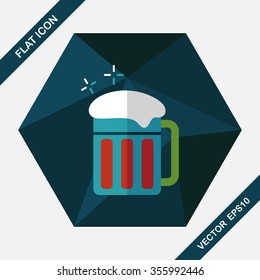 beer flat icon with long shadow
