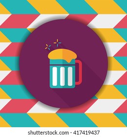 beer flat icon with long shadow