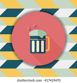 beer flat icon with long shadow