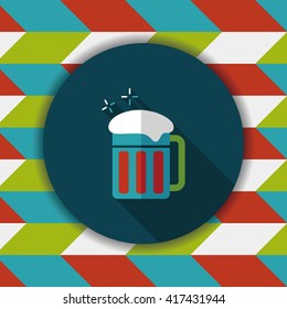 beer flat icon with long shadow