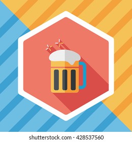 beer flat icon with long shadow