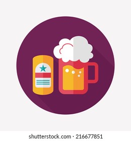 beer flat icon with long shadow,eps10