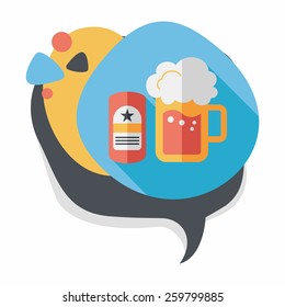 beer flat icon with long shadow,eps10
