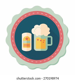 beer flat icon with long shadow,eps10