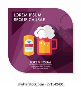 beer flat icon with long shadow,eps10