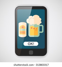 beer flat icon with long shadow,eps10