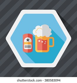 beer flat icon with long shadow,eps10