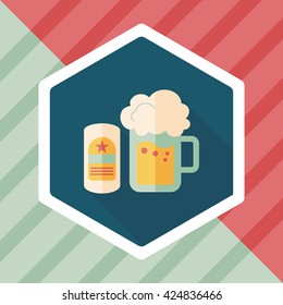 beer flat icon with long shadow,eps10