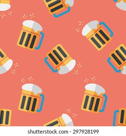 beer flat icon seamless pattern background