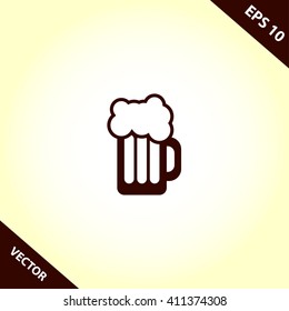 beer flat icon. vector illustration
