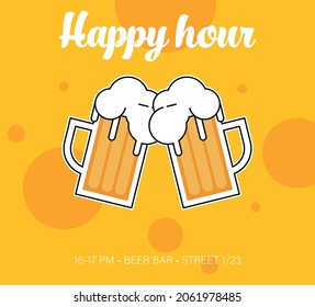 Beer. Flat icon vector isolated on color background