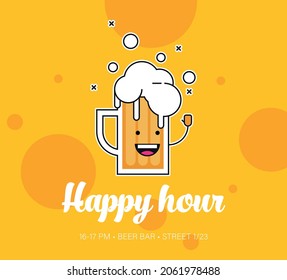 Beer. Flat icon vector isolated on color background