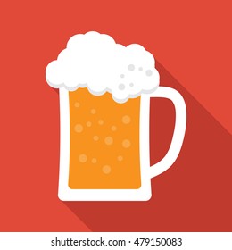 beer flat icon. You can be used beer icon for several purposes like: websites, UI, UX, print templates, promotional materials, info-graphics, web and mobile phone apps.