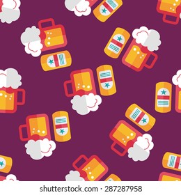 beer flat icon,eps10 seamless pattern background