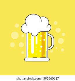 Beer flat line icon vector illustration.