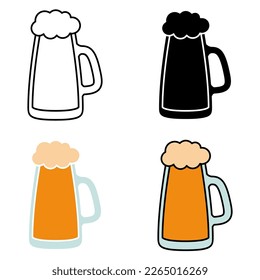 Beer in flat style isolated