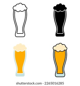 Cerveza aislada en un estilo plano