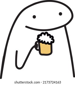 beer flork meme drunked mug illustration vector