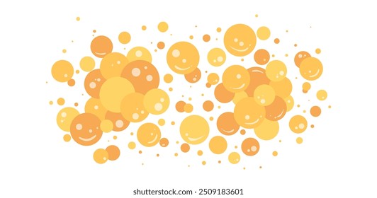 Beer foam background, alcohol liquid splash bubble, cartoon drink suds. Yellow carbonated pattern, soda, fizz. Abstract vector illustration