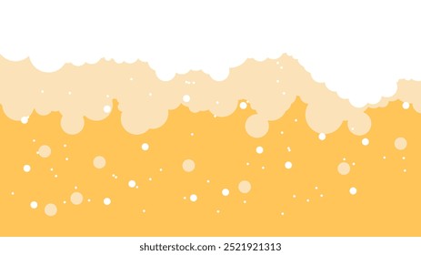 Fundo de espuma de cerveja, álcool líquido splash textura, fundo de cerveja plana com espuma branca fluindo. Simples fundo de cerveja.