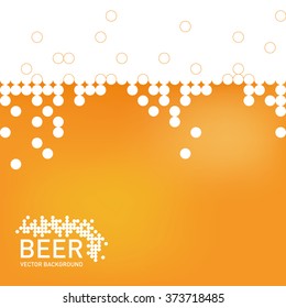 Beer foam background, stylized bubble and liquid. Vector illustration