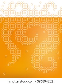 Beer foam background, stylized bubble and liquid. Vector illustration
