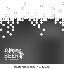 Beer foam background, stylized bubble and liquid. Vector illustration