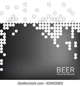 Beer foam background, stylized bubble and liquid. Vector illustration