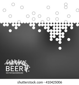 Beer foam background, stylized bubble and liquid. Vector illustration