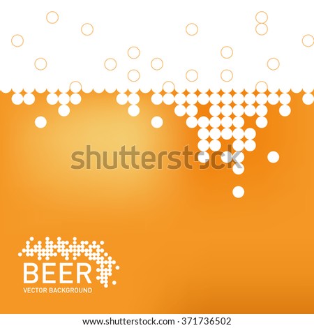 Beer foam background, stylized bubble and liquid. Vector illustration