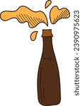 Beer Foam Bottle Vector Illustration