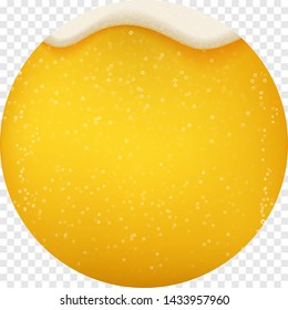 Beer foam and bubbles background. Vector realistic craft beer with flowing foam and bubbles texture