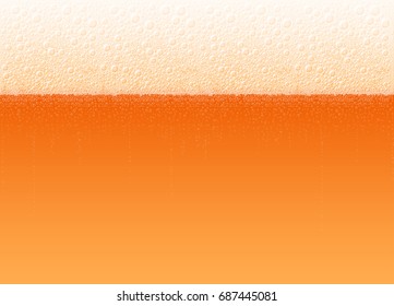 Beer with a foam and bubbles. The variety Cold Red. Vector high detailed realistic illustration for a background of Oktoberfest beer festival. No Mesh
