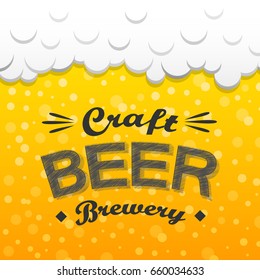 Beer with foam - concept of banner. Vector illustration.